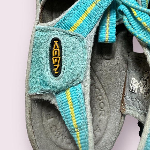 Women’s Keen Waterproof Hiking Sandals Turquoise And Yellow Size 6.5 - Picture 10 of 11